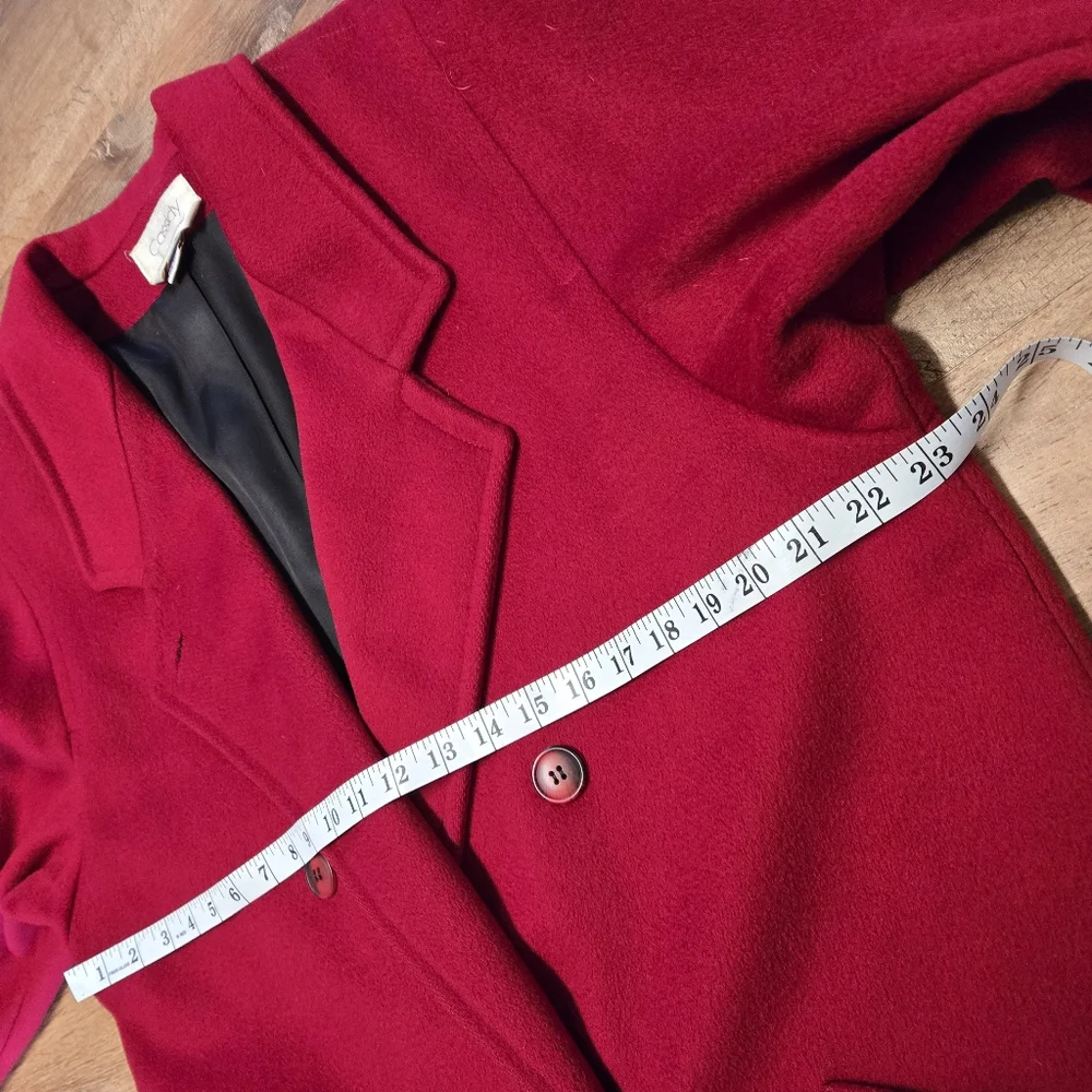 Elegant Red Women's Coat - Picture 11 of 12